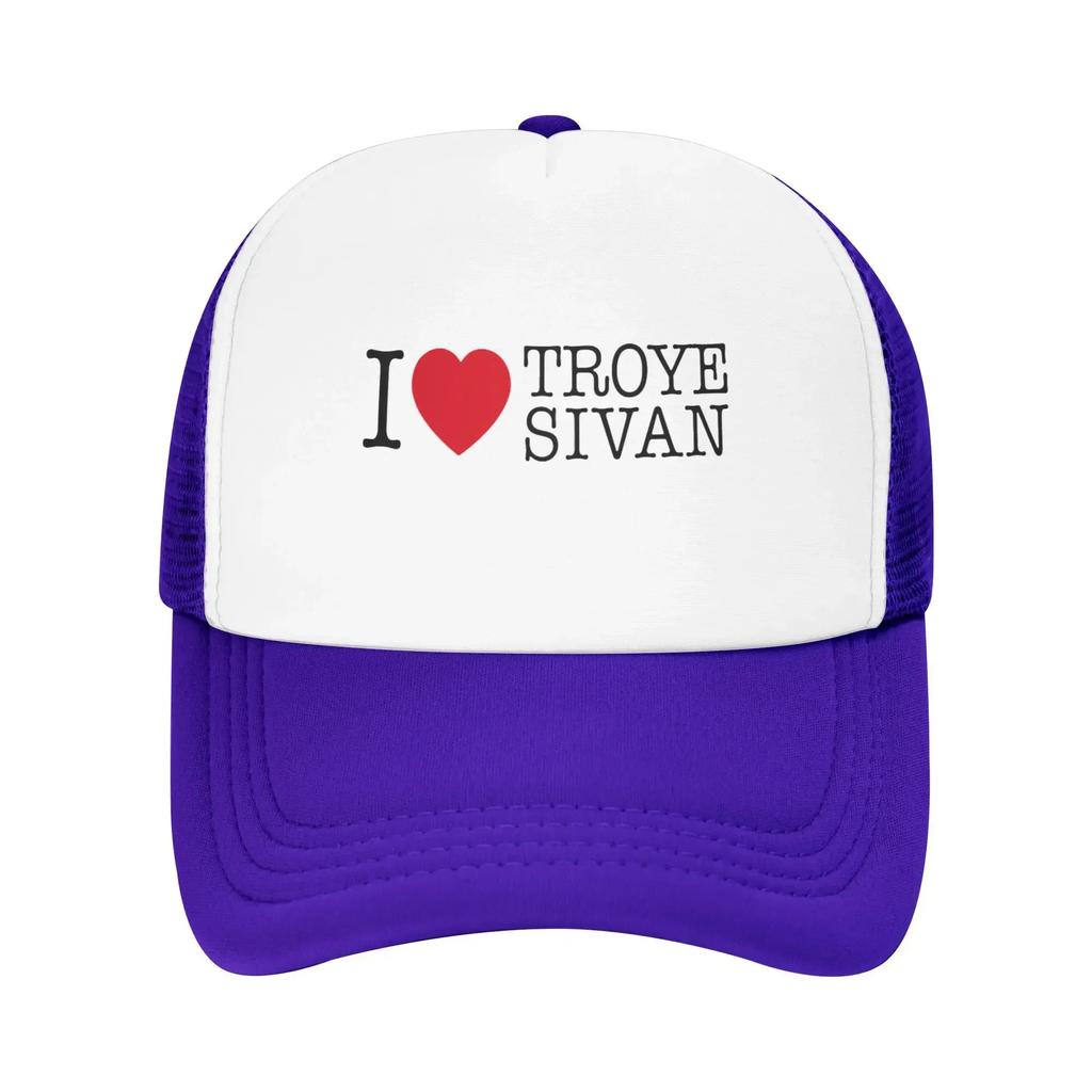 I Love Troye Sivan Very Much Hiking Mesh Baseball Caps For Womens Unisex Male Beach Golf Hat Hip Hop Trucker Cap