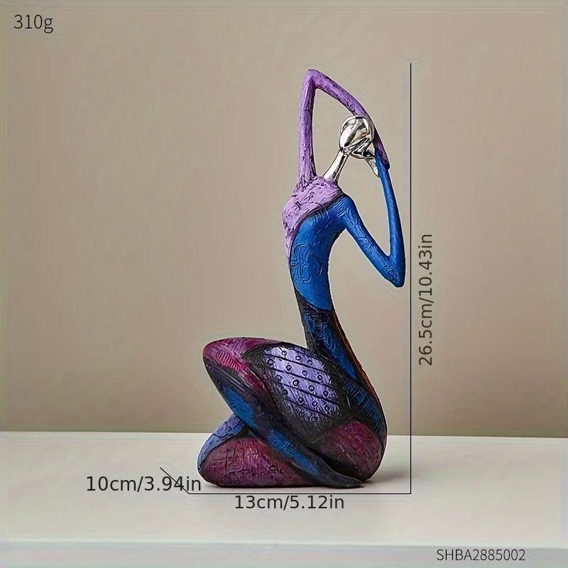Art Female Sculpture Figurines, Abstract Woman Statue For Home Decor, Colorful Decorations For Living Room Shelf Office Cabinet