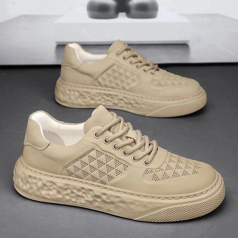 

Белые туфли. Мужская повседневная обувь. Весенняя мужская обувь с низким вырезом. 44 бежевый