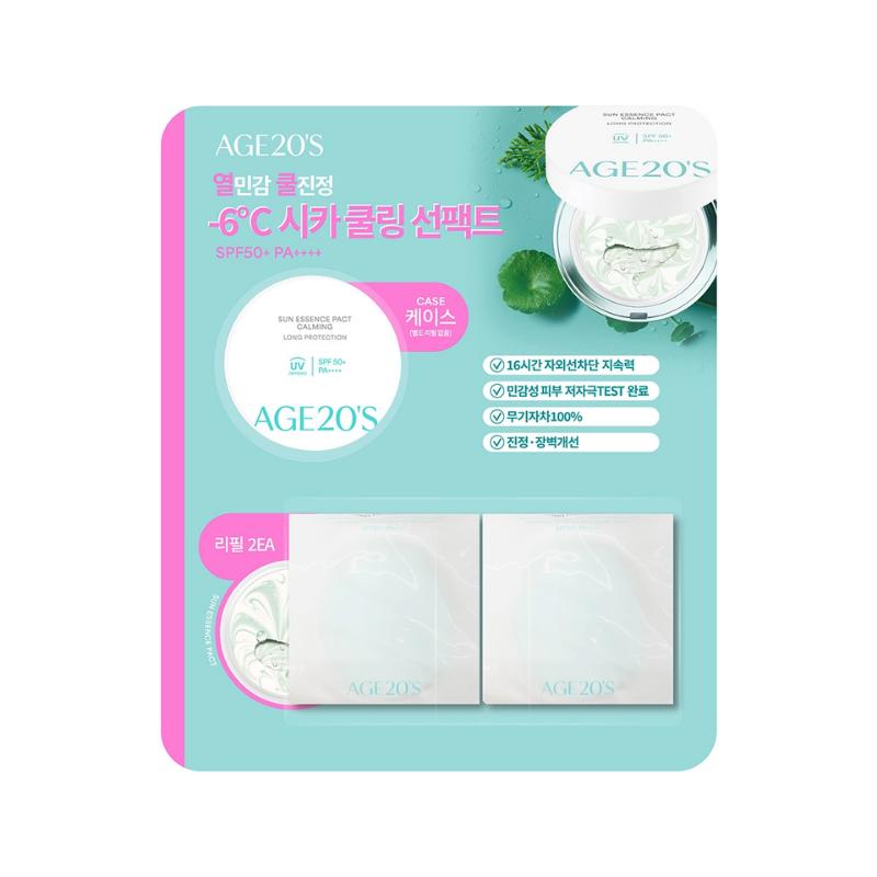 [AGE20 S] Cica Cooling Sun Pact SPF50+ PA++++ (Main + Refill)