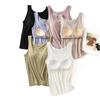Summer Cool Feeling Loose Large Size Can Be Worn Outside with Chest Pad Integrated Fixed Cup Vest Women's Inner Chest Pad
