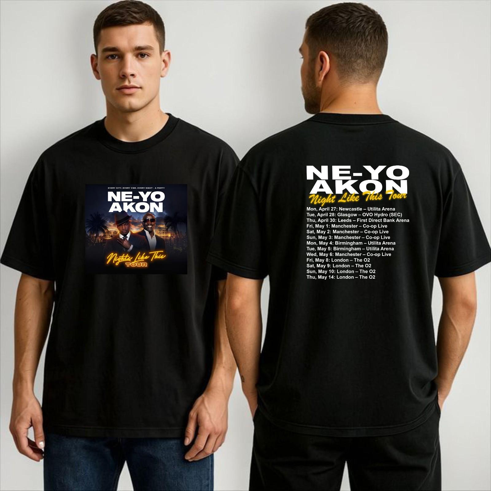 NE-YO AKON Tour T-shirt Nights Like This Concert Dates Venue Fans Inspired Gift XL