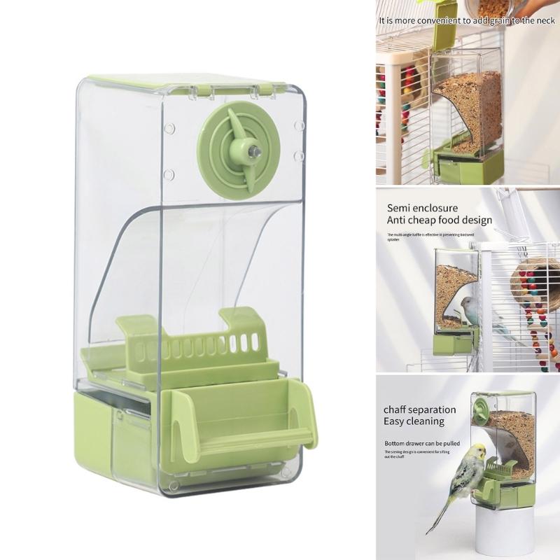 Clear Bird Feeders Reduced Waste Food Containers Cage Mount Food Dispensing Automatic Bird Feeders Large Capacity