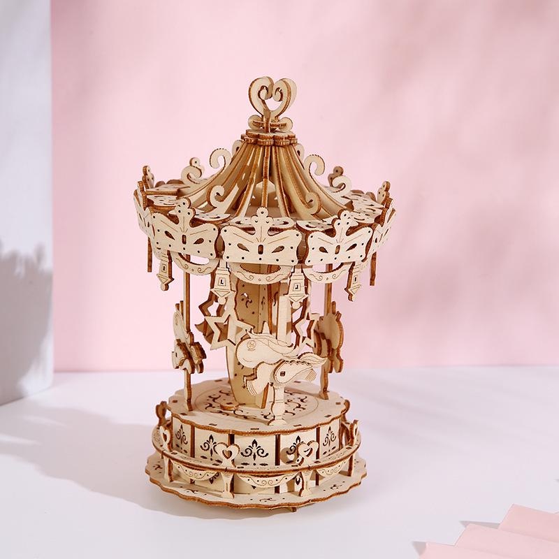 Creative 3D Wooden Carousel Puzzle Toy