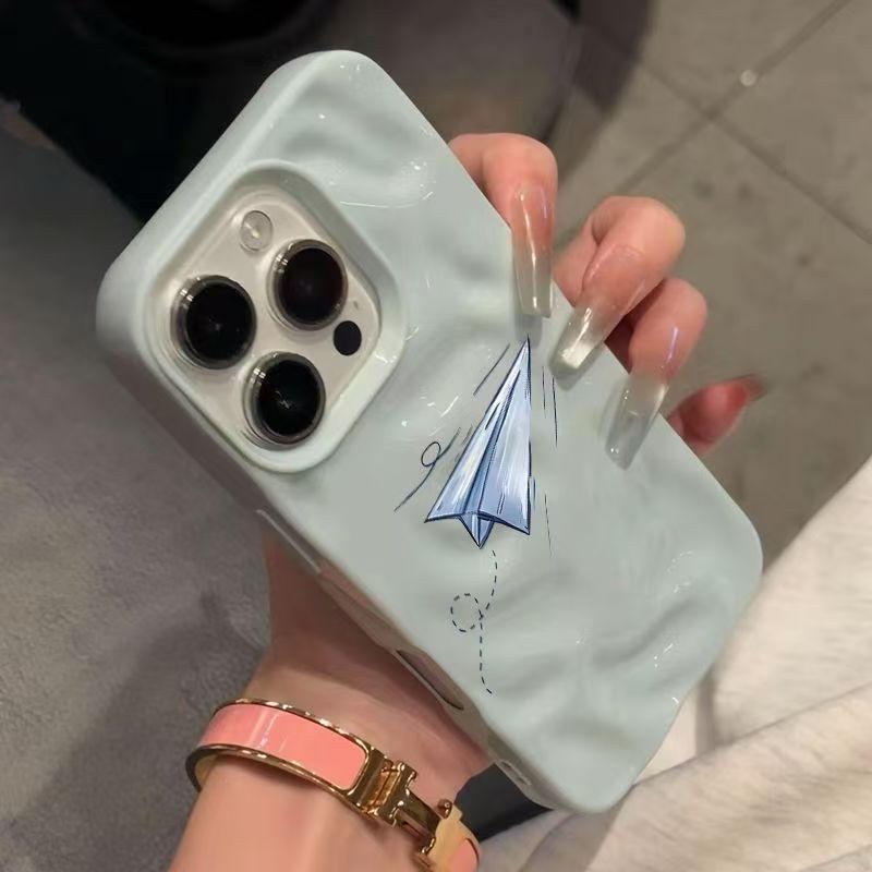 

Blue Paper Airplane Pattern Soft Phone Case For IPhone 16 16e 15 14 13 12 11 Pro Max 7 8 Transparent Silicone Cover Case iphone 15 Pro