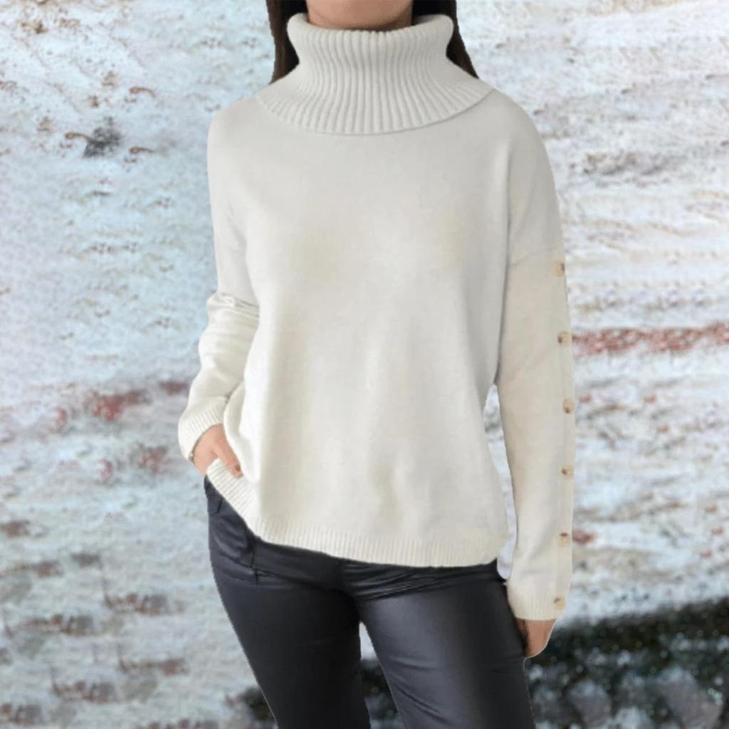 Women's Soft Cotton Turtleneck Top Basic Pullover Sweater Long Sleeve Slouchy Loose Oversized Sweatshirts
