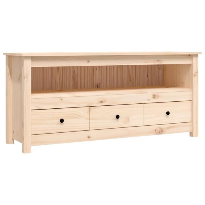 VidaXL Meuble TV 114x35x52 cm Bois de pin massif 821502
