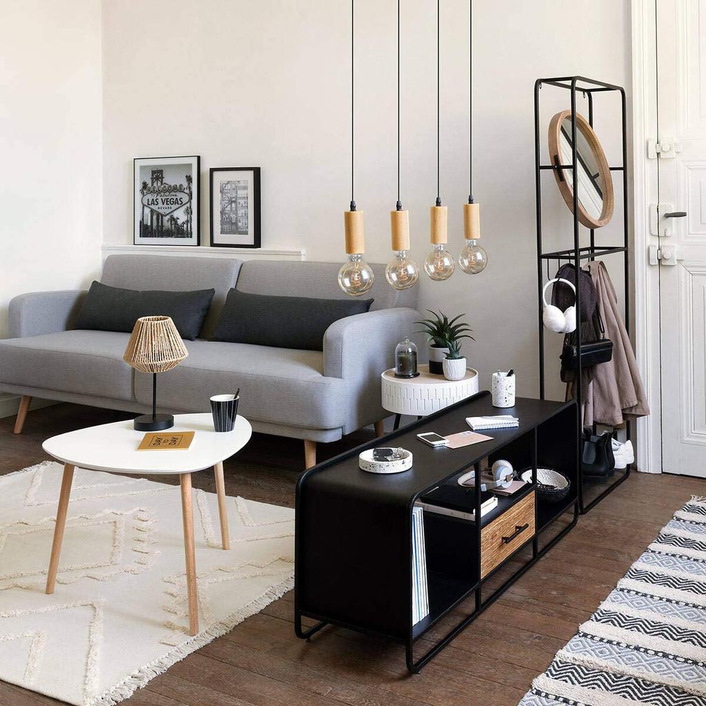 Lampa sufitowa Ays collection, E27, 60W, czarny/beżowy, 110x100cm