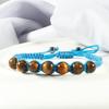Men's Polka Dot & Tiger Eye Beaded Adjustable Bracelet