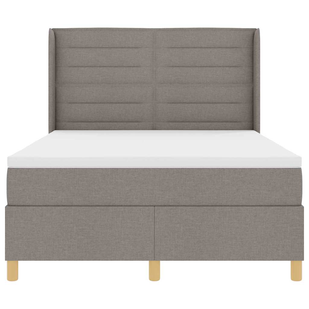 Box Spring Bed with Headboard Taupe 160 x 200 cm Fabric