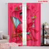 2pcs,2D Plane Printing Curtain Fabric Tropical Chillax Versatile Polyester (without Rod) Decorations Outdoor for Various Room