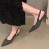 Summer New Womens Sexy Pointed Toe Simple Solid Color Womens Shoes Outdoor Casual Shallow Slip-on Women's Sandals Large Size