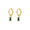 Minimalist Multi Color Baguette Zircon Hoop Earrings Gold Tone Tiny Charm Huggie Earrings for Women Mix Color Stackable Jewelry