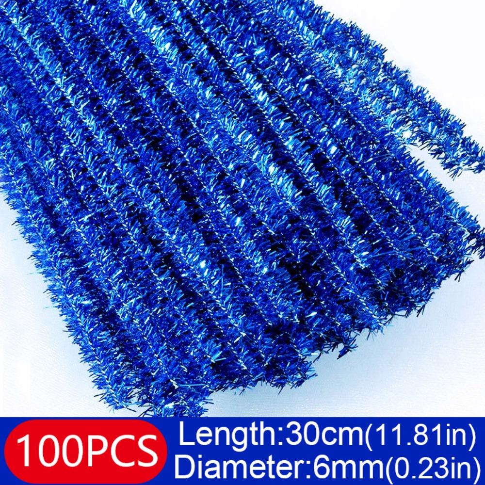100 peças Novos Arames de Chenille Brilhantes de 30cm Barra de Torção Topo de Lã DIY Suprimentos de Artesanato Natal Palitos Arame