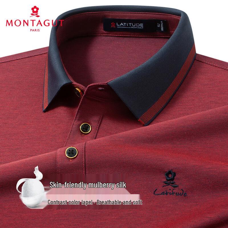 Montagut Męska oddychająca koszulka polo z mieszanki jedwabiu