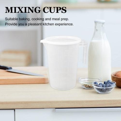 WINOMO Heat-Resistant Plastic Measuring Cup with Handle, 3.5L, with Lid, Polypropylene Resin, BPA-Free