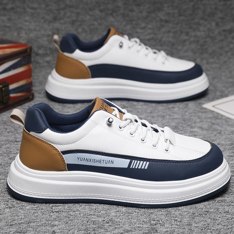 Осень и зима новая мужская обувь платформа повседневная спортивная обувь кожаная кеды 39