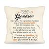 To My Grandson Gift for Boy Decorative Throw Pillow Cover Gift for Grandson's...