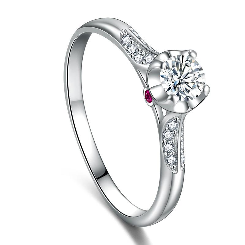 Lindon Klassisk Kopparlegering Zirkon Ring Dam Smycken Bröllopslöfte Festpresent