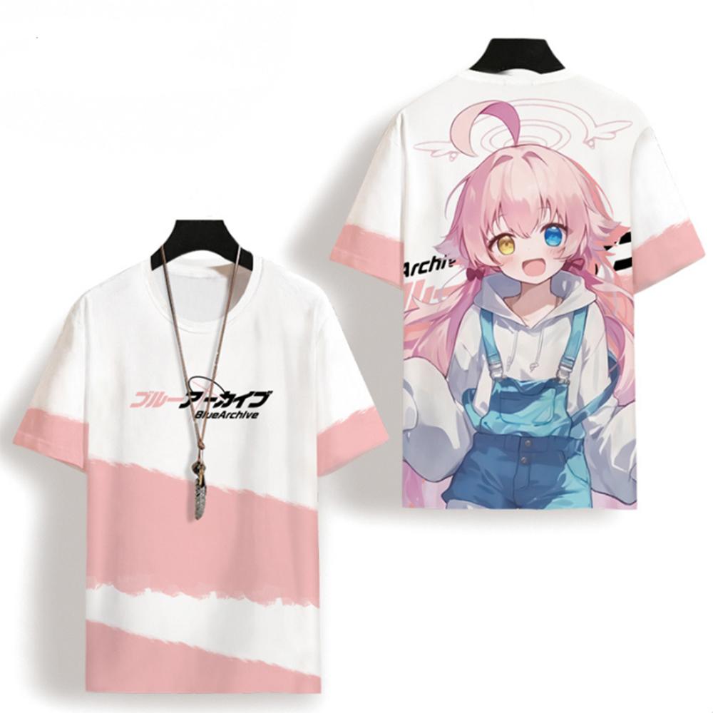 Round Neck 3D Anime Girl Character Graphic Print Fashionable Short Sleeved Men's and Women's Unisex T-shirts - Soft Summer Relaxed Fit Clothing