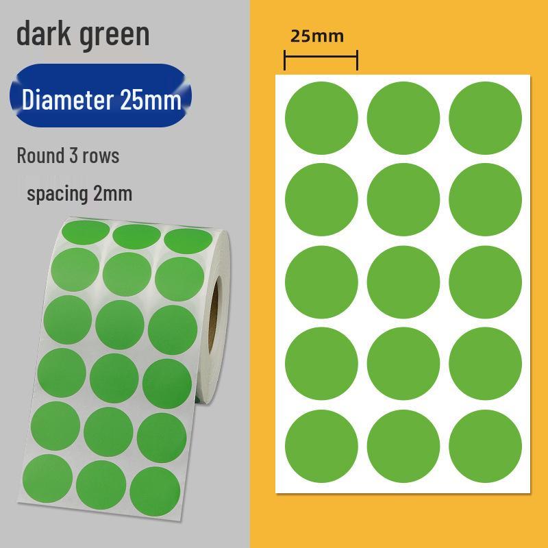 

Папір для самоклеючих етикеток зі штрих-кодом з кольоровим покриттям - Круглі наліпки різних розмірів