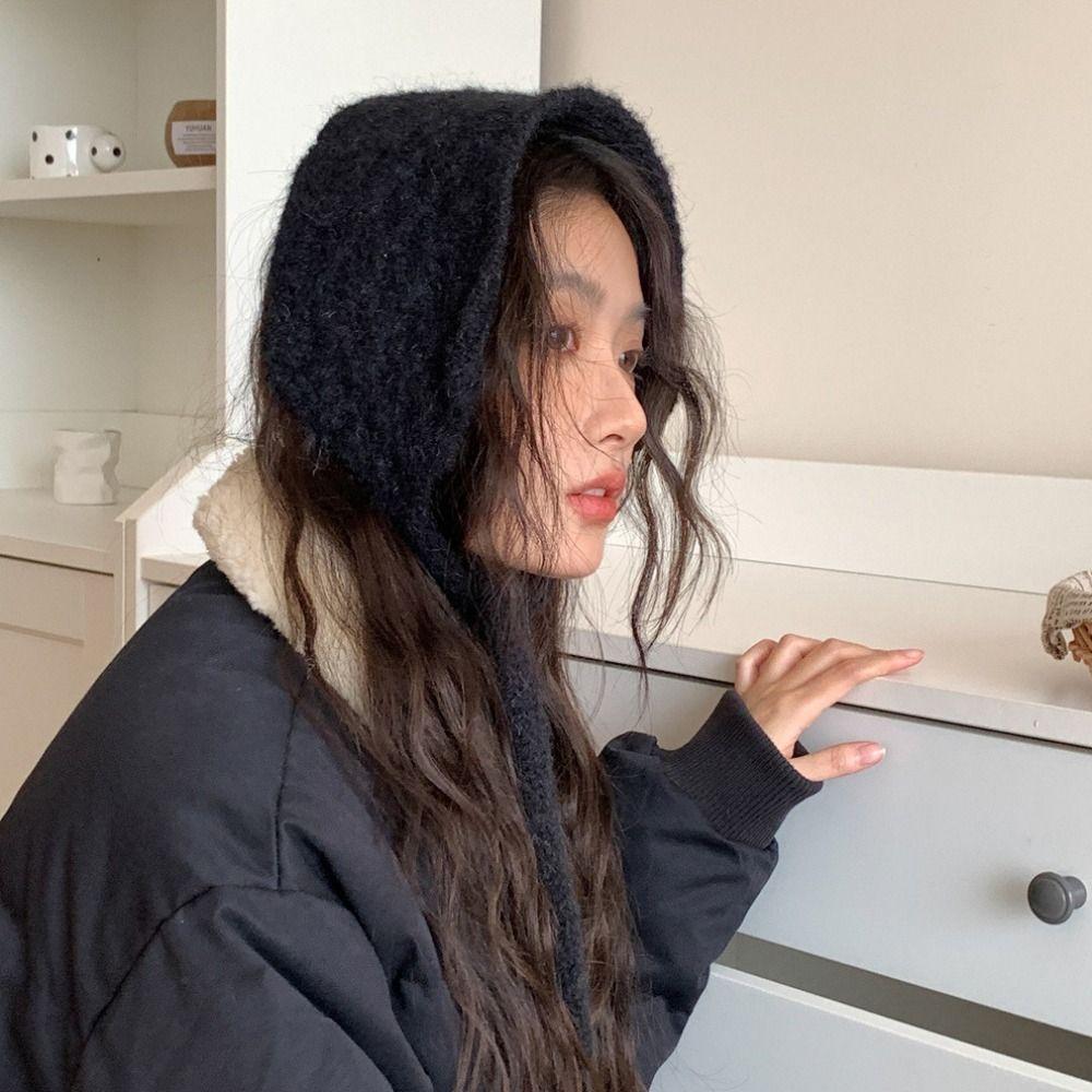 Thickening Knitted Earmuffs Solid Color Earlap Warmer Personality Wool Strappy Ear Muff  Girls