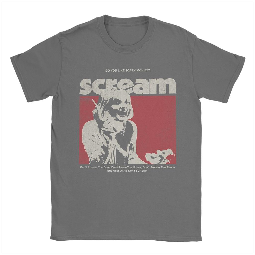 Scream Movie Scary Vintage T Shirts for Men Cotton Novelty TShirt O Neck  Tee Shirt Short Sleeve Clothing Summer