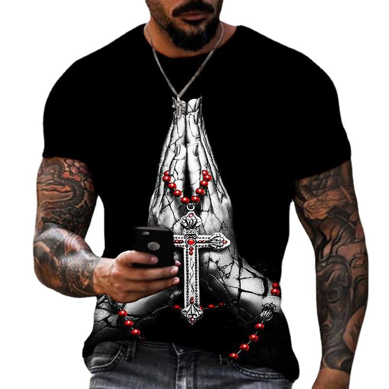 

Летняя мужская футболка с 3D принтом, свободные топы с круглым вырезом и короткими рукавами для мужчин 5XL