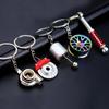 Creative Gear Head Keychain Speed Gearbox Keyring For Car Key Turbo Hub Brake Disc Pendant Shock Absorber Keys Holder Chain Ring