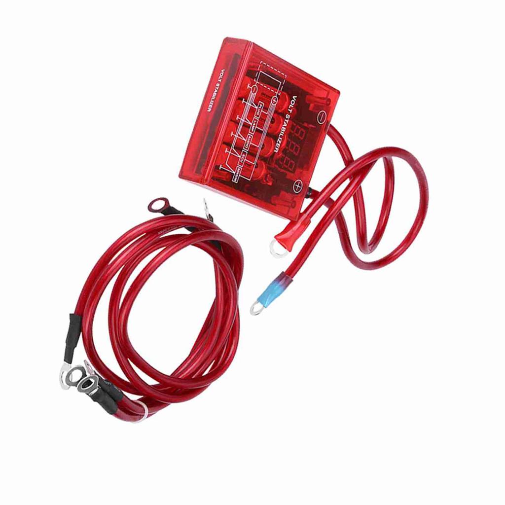 Universeller Kraftstoffsparer Spannungsstabilisator Regler Kit mit 3 Massekabeln Rot