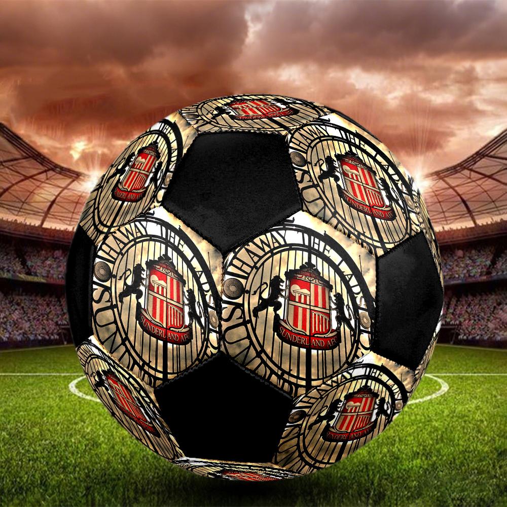 Sunderland Indoor Soccer Ball Colorful Machine Stitched PVC Size 5 Team Training Competition Ready Durable High-Bounce Cool Sports Gift