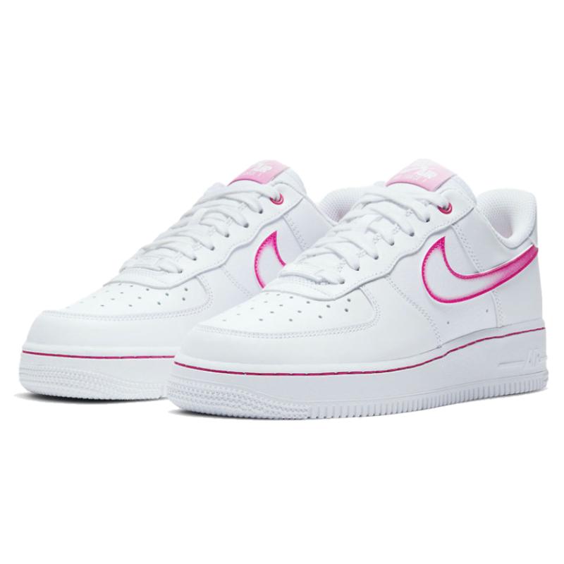 Nike Tênis Feminino Air Force 1 Low Aerógrafo Branco Rosa DD9683-100
