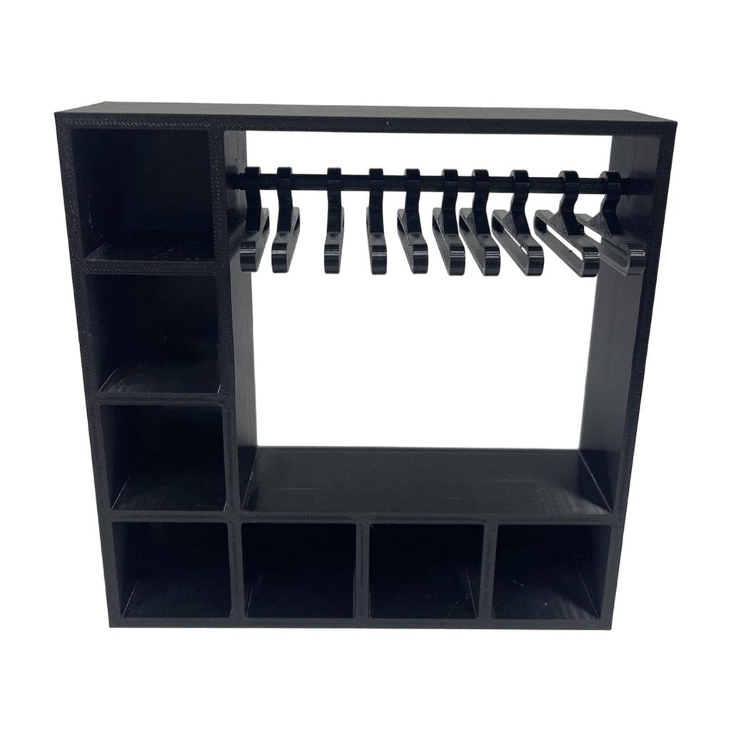 3D Printed Doll Clothes Display Wardrobe With 10 Hangers For 15/17cm Miniature Doll Toy Clothing Accessory Organization