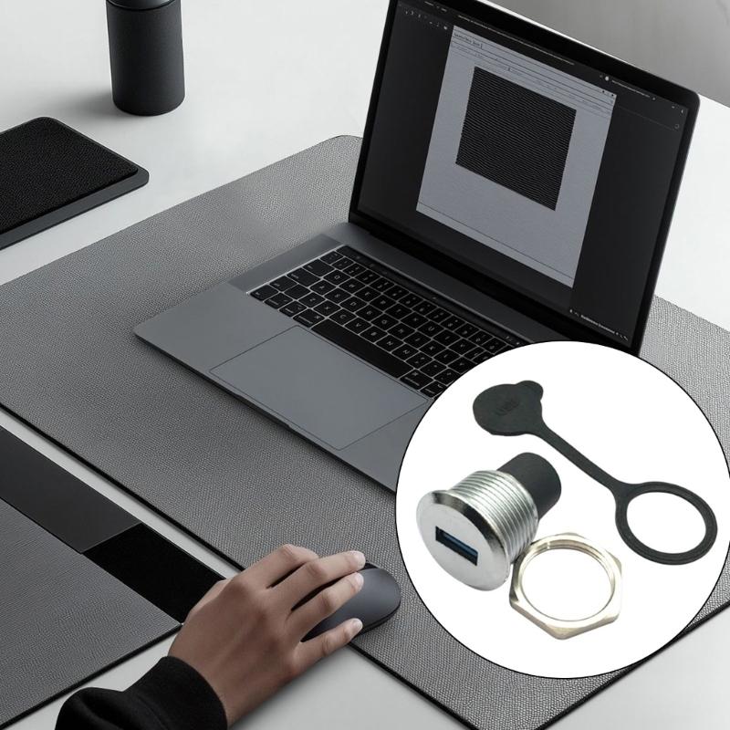 USB3.0 Female To Female Round Panel Mount Socket Waterproof Dustproof Cover Connector Highly Speed Data Transmission