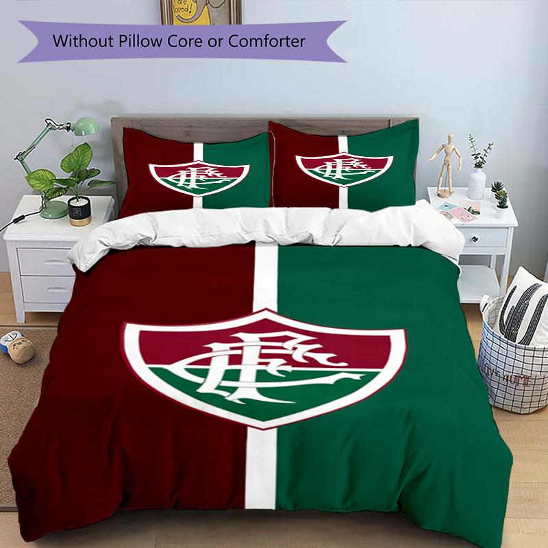 Flumi-nense Football Crest Printed Pattern Duvet Cover Set – includes 1 duvet cover and 2 matching pillowcases Bedroom decor Christmas gifts