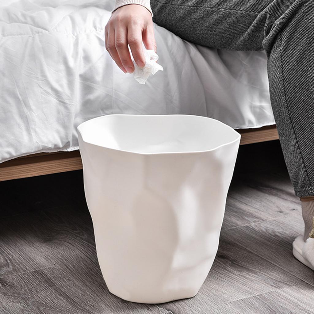 Kleiner Mülleimer Plastik Einzigartig Unregelmäßig Gefaltet Modern Abfalleimer Offene Oberseite Müllbehälter für Badezimmer Schlafzimmer Küche