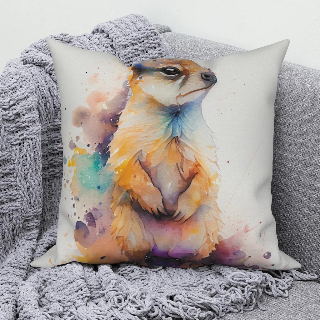 45*45cm Animal Tiger Fox Bird Print Pattern Cushion Cover Home Living Room Sofa Decoration Square Pillowcase