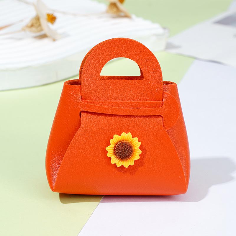 Multicolor Korean PU Leather Mini Wallet, Keychain Charm, and Sunflower Bag