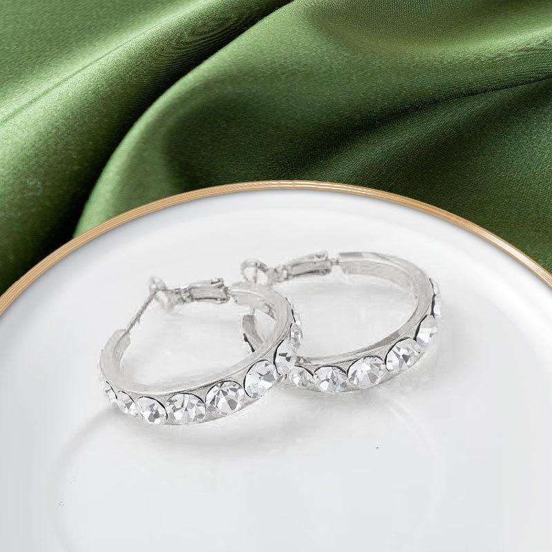 Luxury Large Exaggerated Diamond Hoop Earrings for Women - Cold Style Fashion Jewelry