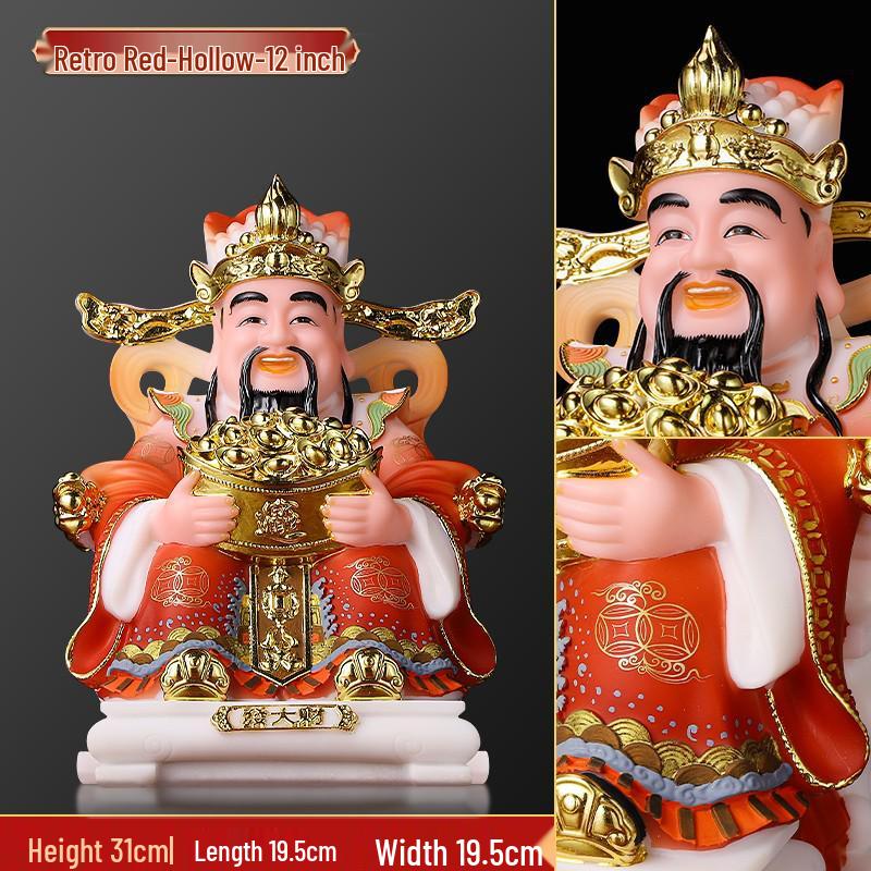 2025 Wen Cai Shen Statue: Copper-Colored for Inviting Wealth, Ideal for Home or Living Room Worship.