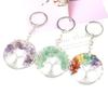 Natural Gravel Crystal Root Tree Tree Of Life Pendant Keychain Bag Pendant Keychain K04