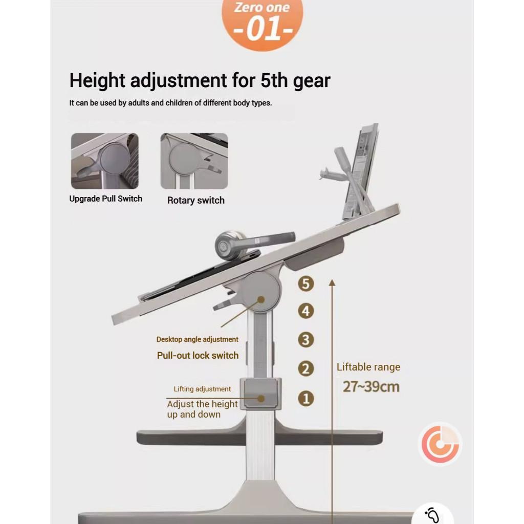 Study Work Multi-purpose Portable Lazy Table Liftable Multifunctional Folding Table Anti-Slip Laptop Bed Desk