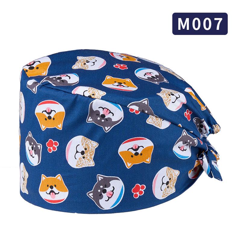 Unisex All-Cotton Printed Surgical Cap for Medical and Food Services