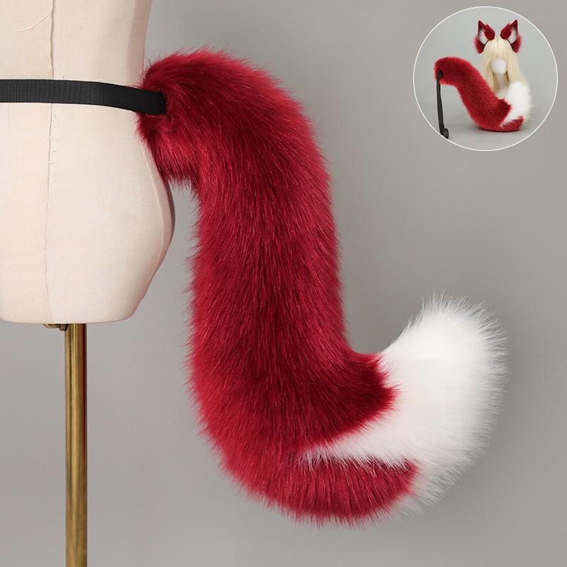 Handmade Fox Ears Tail Set Cosplay Anime Convention Costume Accessory Fluffy Plush Animal Ear Headband