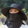 Wide Brim Summer Sun Hats Windproof With Face Cover Neck Flap Bucket Hat Lightweight for 3.7 V 500 mAh Lithium Battery