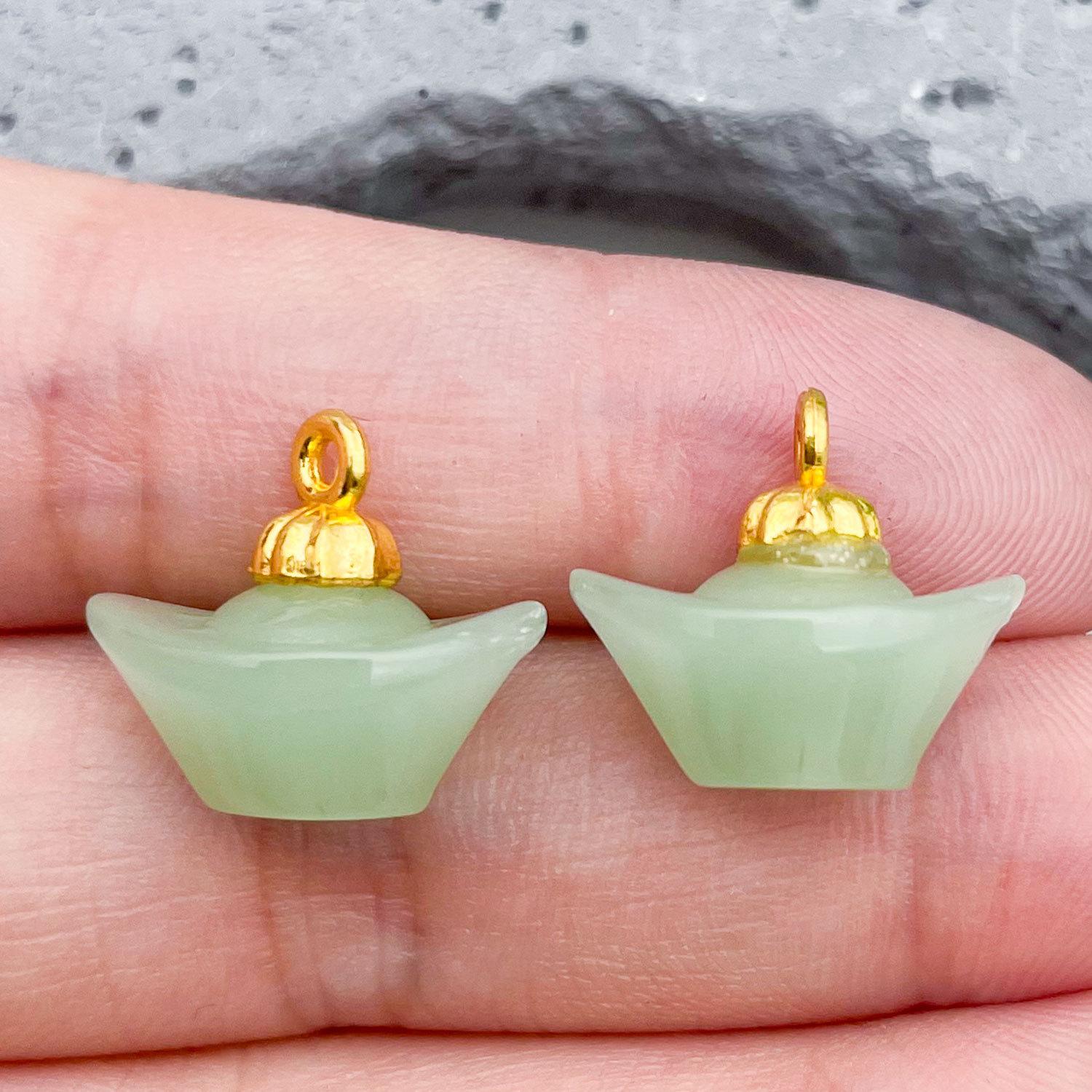 New Chinese Style Jade Alloy Glaze Oil Drop Pendant An Handmade DIY Jewelry Accessories Bracelet N