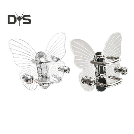 Transparenter Haken Starke Tragfähigkeit Schmetterlingsform Einfache Installation Selbstklebender Schlüsselhandtuchhaken Lagerregal