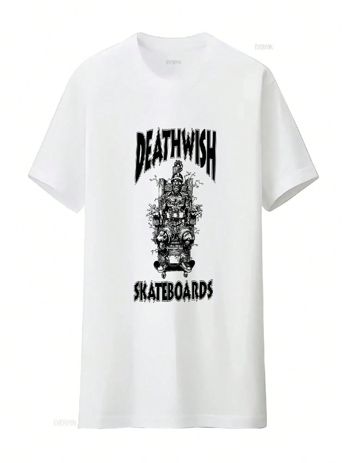 Футболка Deathwish Skateboards Death Row Electric Chair Белая XL НОВАЯ Винтажная Стирка Верх для Повседневной Носки Растягивающаяся Уличная Одежда S разноцветный