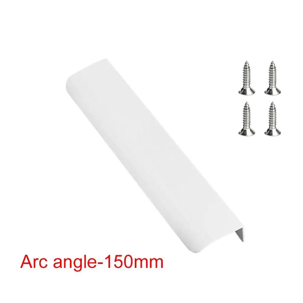 80/120/150/200mm White Hidden Cabinet Handles Aluminum Alloy Kitchen Cupboard Drawer Knobs Long Pull Handle with 16mm Screws