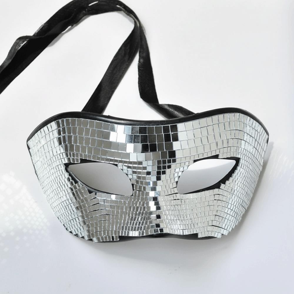 Disco Helle Bal Glitter Gezichtsmasker Spiegel Oogkapjes Zilver Maskerade Masker Feest Attributen Oogmasker voor Vrouwen Mannen Feest Gal